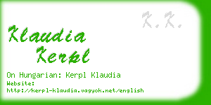 klaudia kerpl business card